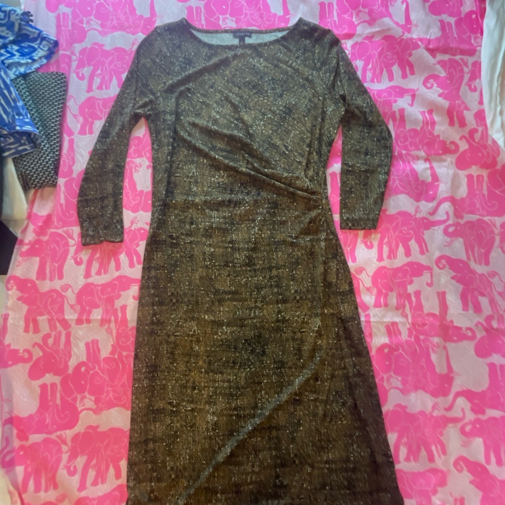 Talbots  Brown Long Sleeve Dress